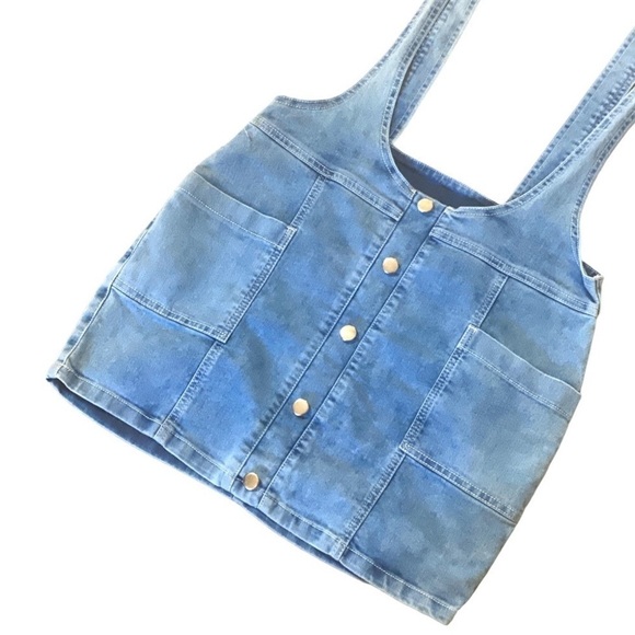 ATIPICAL Denim Country Western Concert Romper Jumper Mini Dress Size Large ECU - Picture 8 of 10